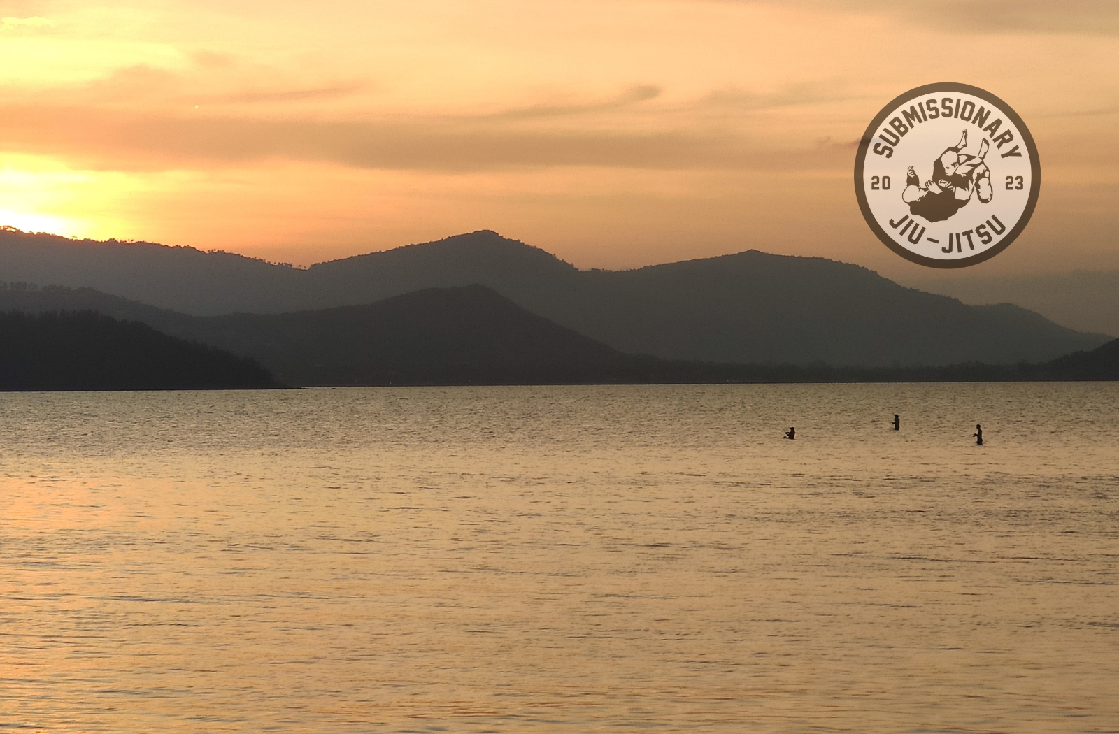 Submissionary Jiu-Jitsu sunset over the water